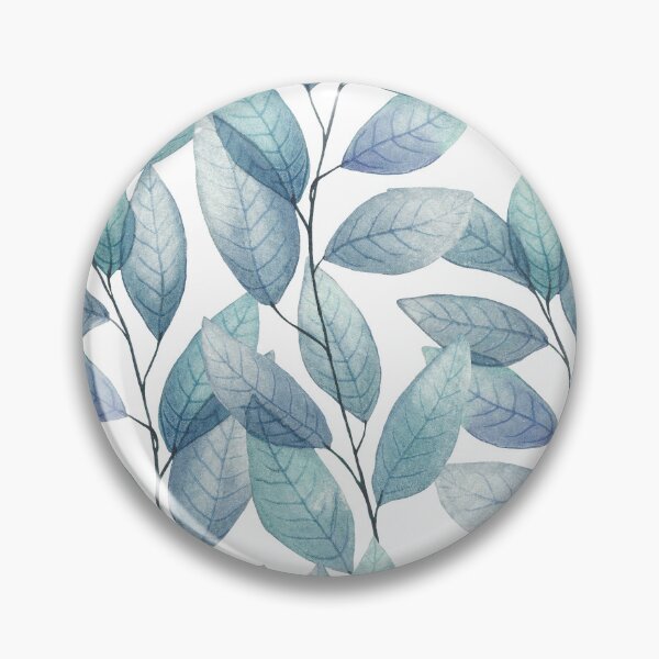 Item preview, Blue transparent leaf branches seamless watercolor print. Spring translucent foliage. Delicate romantic ornate pattern designed and sold by likapix.