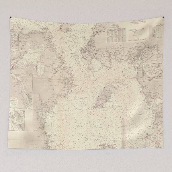 Item preview, Vintage Irish Sea Nautical Map (1925) designed and sold by BravuraMedia.