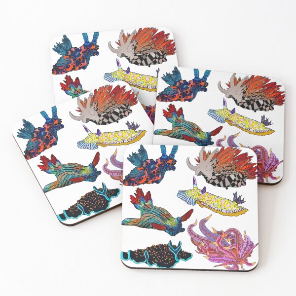 Item preview, Rainbow Assortment of Nudibranchs set of 6 designed and sold by ArtbyDLP.