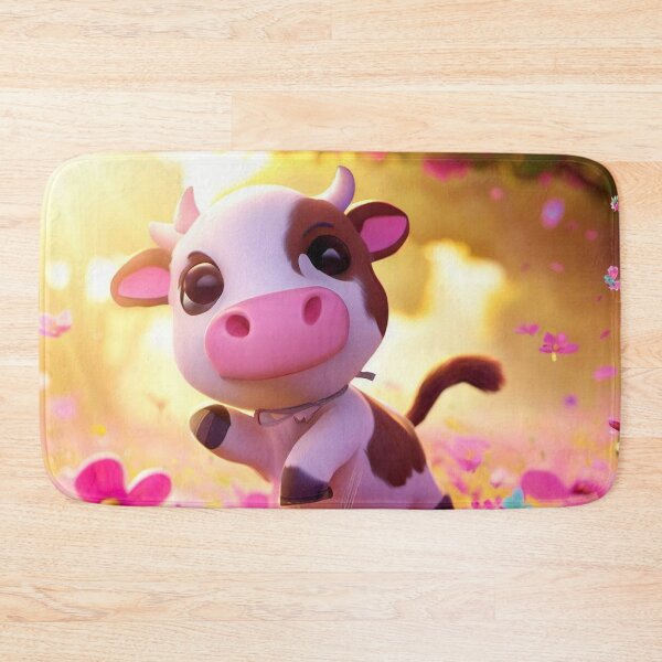 Item preview, Meadow Frolic Cow Cushion designed and sold by The Digital Compass.