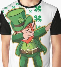 Camiseta gráfica Irish American Flag with Dabbing Leprechaun USA Ireland T-Shirt