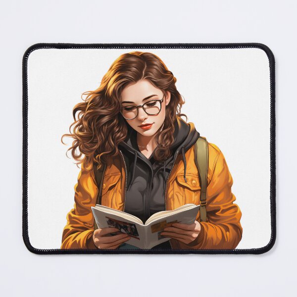 Item preview, The Girl Book Lover - Reading Cartoon Characters designed and sold by Ordinary Life Works.