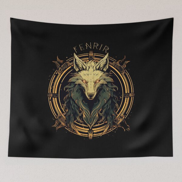 Item preview, Fenrir Nordic Wolf Loki Monstrous Vikings Lover Scandinavian designed and sold by Chmielayka.