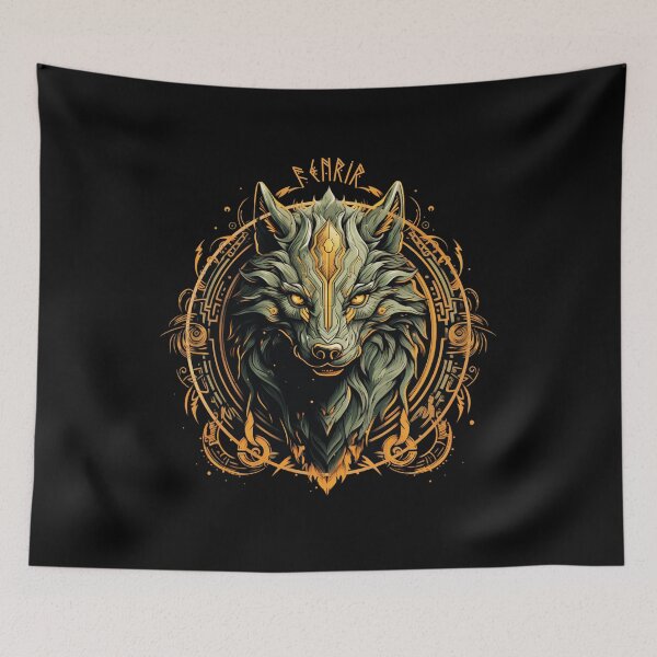Item preview, Fenrir Nordic Wolf Loki Monstrous Vikings Lover Scandinavian designed and sold by Chmielayka.