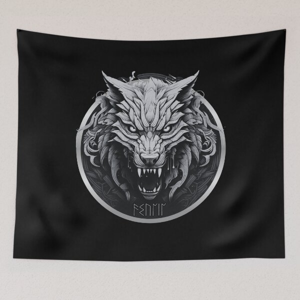Item preview, Fenrir Nordic Wolf Loki Monstrous Vikings Lover Scandinavian designed and sold by Chmielayka.