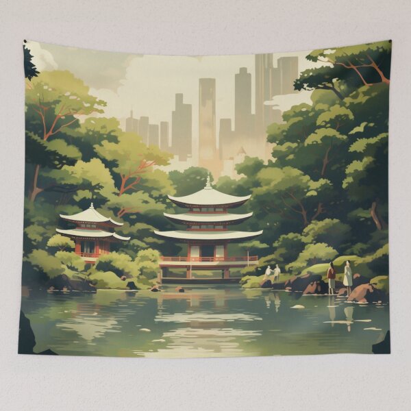 Item preview, A Vintage Travel Illustration of Tokyo - Japan designed and sold by GoodOldVintage.