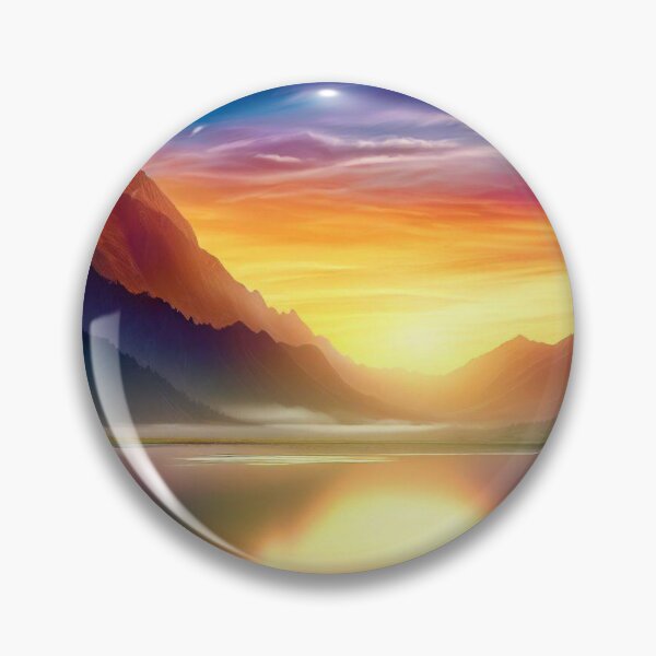 Item preview, Ethereal Majesty: Sunset Over the Tranquil Mountain Lake designed and sold by The Digital Compass.