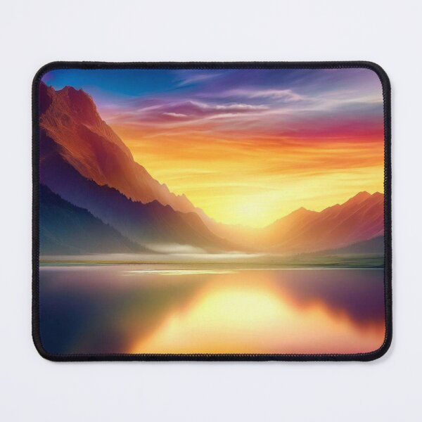 Item preview, Ethereal Majesty: Sunset Over the Tranquil Mountain Lake designed and sold by The Digital Compass.