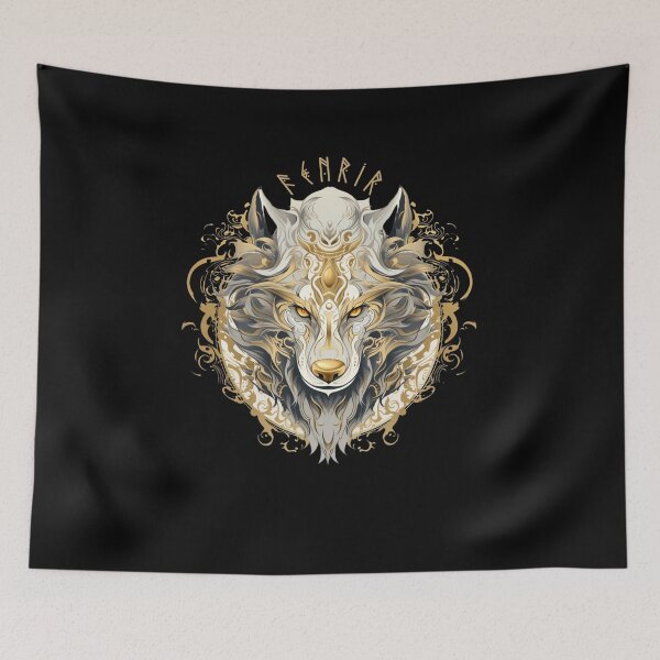 Item preview, Fenrir Nordic Wolf Loki Monstrous Vikings Lover Scandinavian designed and sold by Chmielayka.
