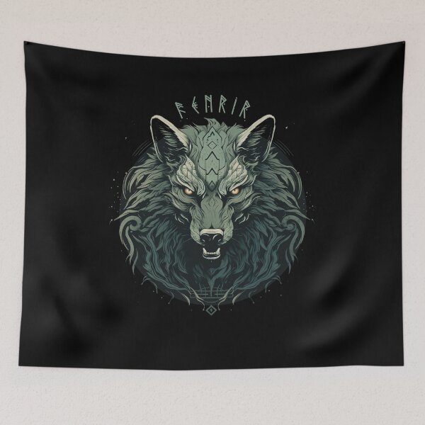 Item preview, Fenrir Nordic Wolf Loki Monstrous Vikings Lover Scandinavian designed and sold by Chmielayka.