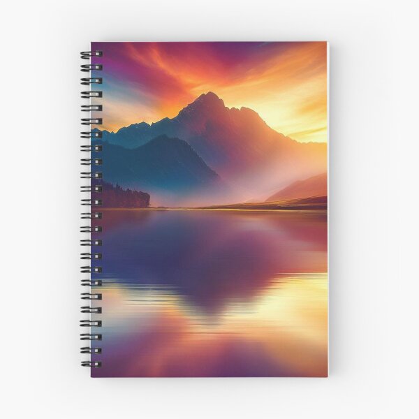 Item preview, Ethereal Majesty: Sunset Over the Tranquil Mountain Lake 1 designed and sold by The Digital Compass.