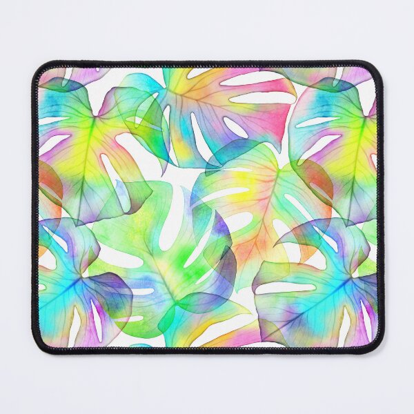 Item preview, Rainbow Translucent Monstera leaves watercolor print. Exotic tropical transparent leaf. Summer beach designed and sold by likapix.