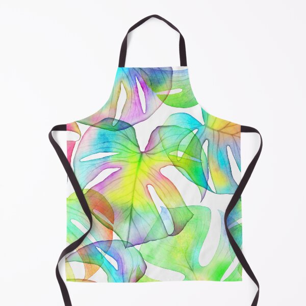 Item preview, Rainbow Translucent Monstera leaves watercolor print. Exotic tropical transparent leaf. Summer beach designed and sold by likapix.