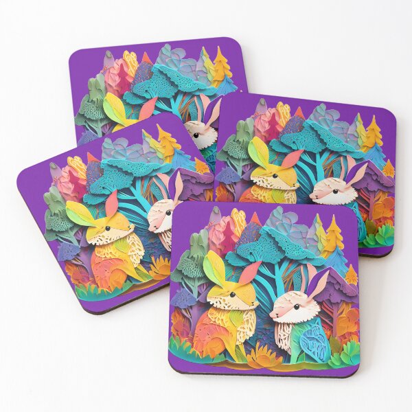 Item preview, Rainbow Bunny Rabbits in a Rainbow Forest designed and sold by ToadsWorkshop.