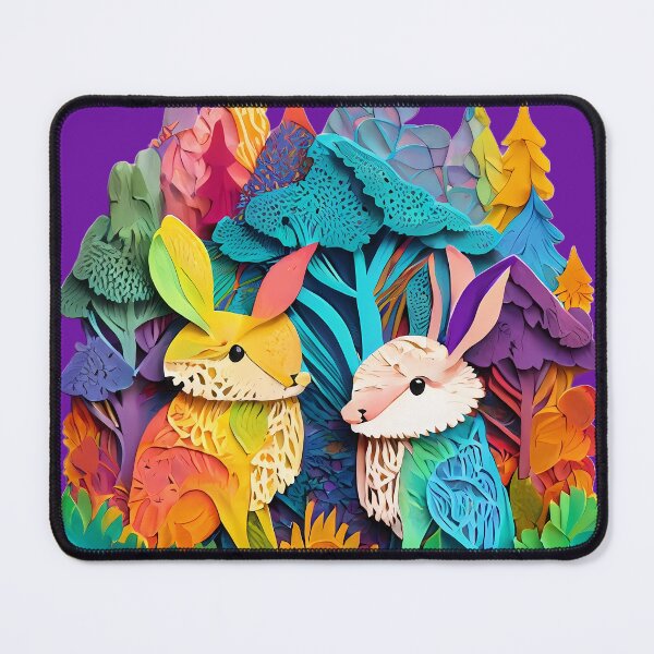 Item preview, Rainbow Bunny Rabbits in a Rainbow Forest designed and sold by ToadsWorkshop.
