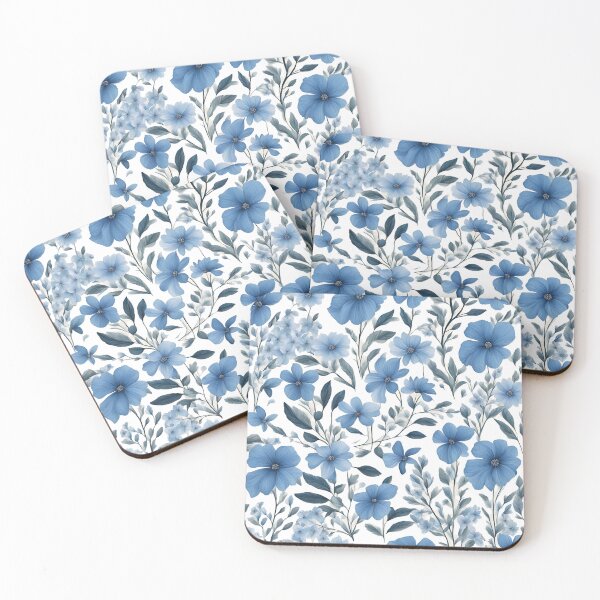 Item preview, Flores azules de la naturaleza un diseño de patrón de flores. designed and sold by Rhmony.