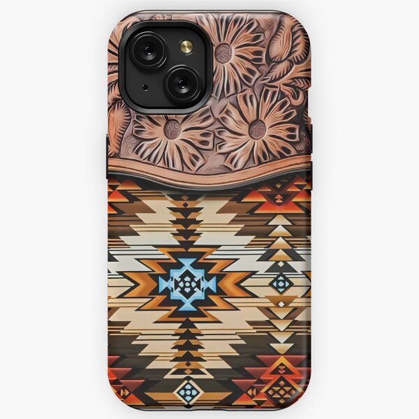  iPhone 11 Western Country Texas Cowgirl Catus Cowhide Aztec  pattern Case : Cell Phones & Accessories