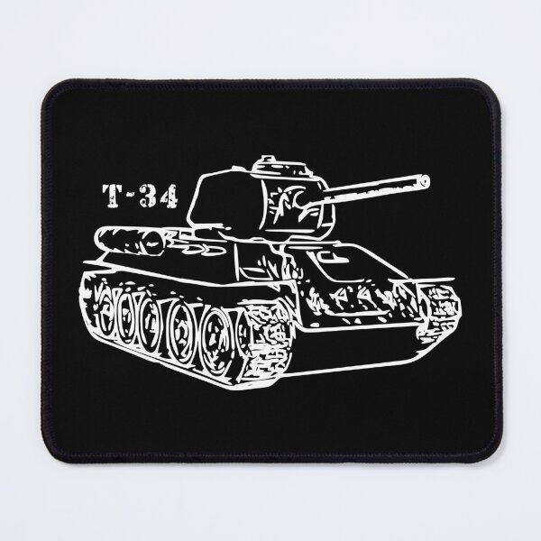 Item preview, T-34 Tank Soviet Army Tanks Vintage Line Drawing designed and sold by MilitaryMart.