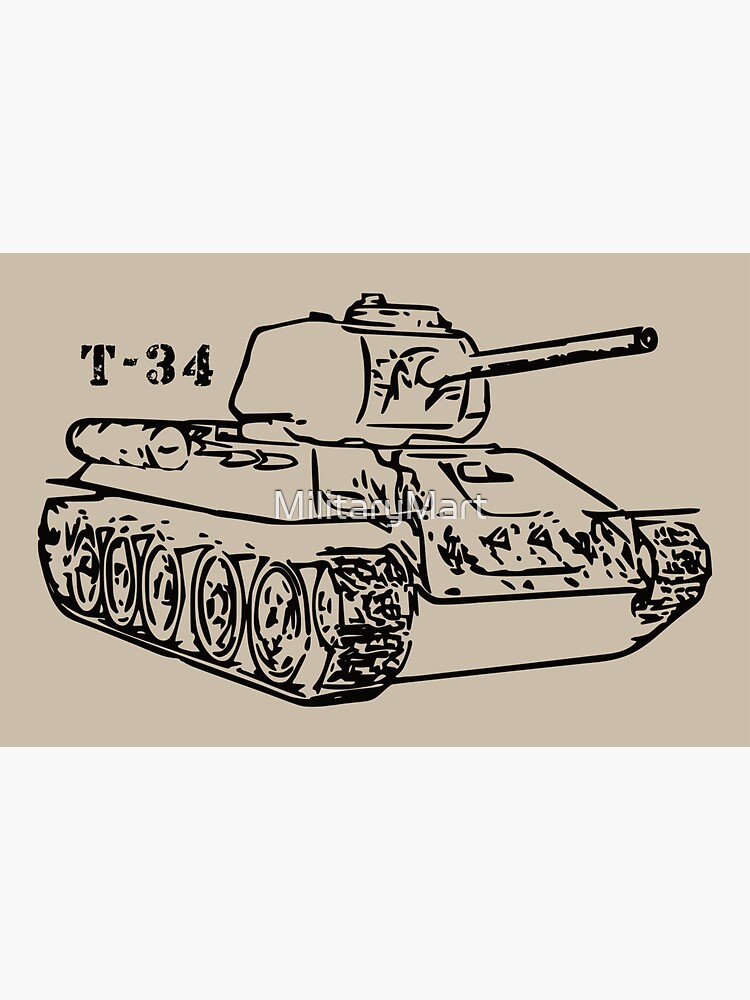 Russian T-34 army tank, side view. Poster | Zazzle