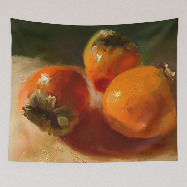 Item preview, Oil Painting of Persimmons designed and sold by Anne Marie Propst.