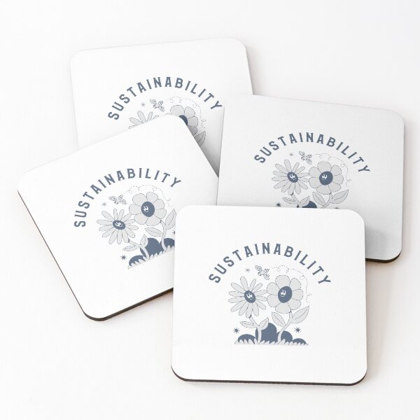 Item preview, Sustainability - Two Cheerful Flowers Watching A Flying Bee designed and sold by pixelplaza.