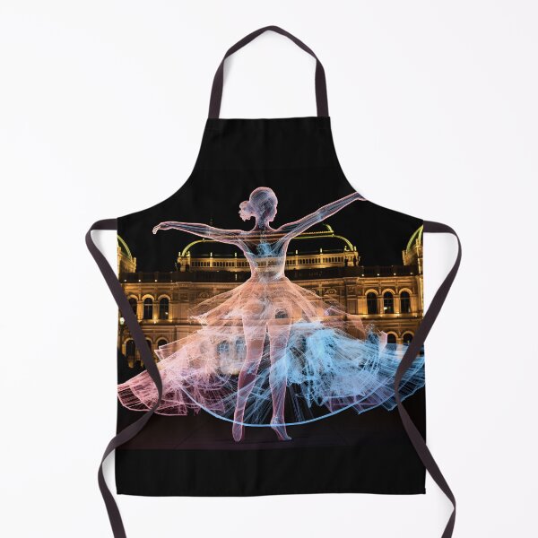 Item preview, Colorful projection of a ballerina in front of the Vienna opera in the styles of holography and futuristic technological art designed and sold by AI-Only Creations.