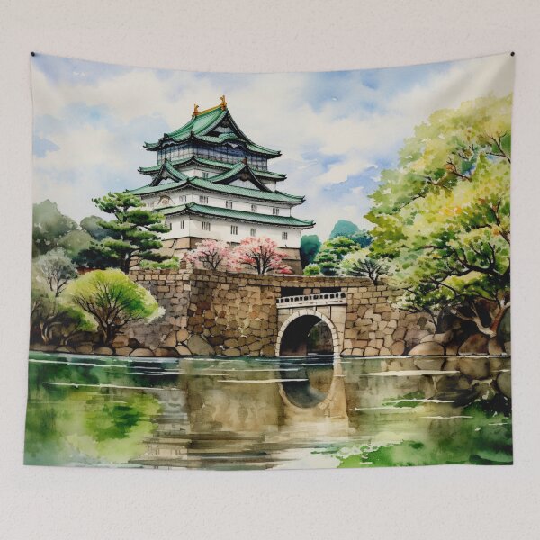 Item preview, A Watercolor Design of the Imperial Palace in Tokyo - Japan designed and sold by Sketch-Shack.