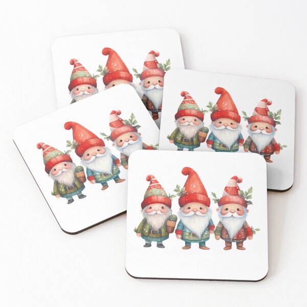 Item preview, 3  Cute Christmas gnomes in red hats designed and sold by Inktown.