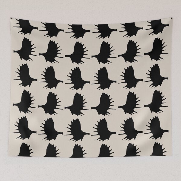 Item preview, Moose Antlers Pattern Black and Linen White designed and sold by tonymagnerart.