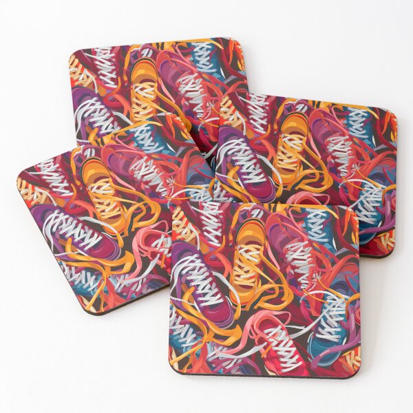 Item preview,  Pattern, Shoelaces, sport,red, blue, orange, patterns sneakers designed and sold by MoonDesinso.
