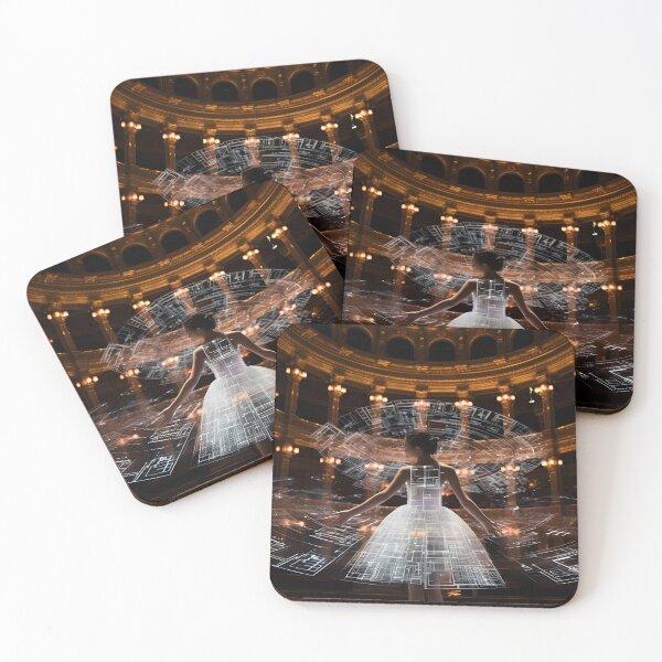 Item preview, Projected ballerina in the Vienna opera in the styles of holography and futuristic technological art designed and sold by AI-Only Creations.