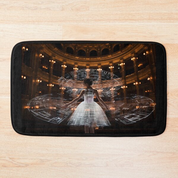 Item preview, Projected ballerina in the Vienna opera in the styles of holography and futuristic technological art designed and sold by AI-Only Creations.