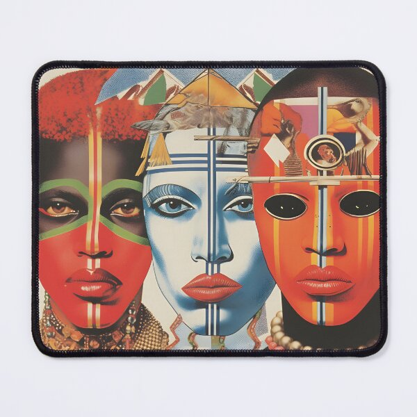 Item preview, Pop Art Vintage Image of African People with Traditional Indigenous Colorful Face Painting and Mask designed and sold by Je-we.