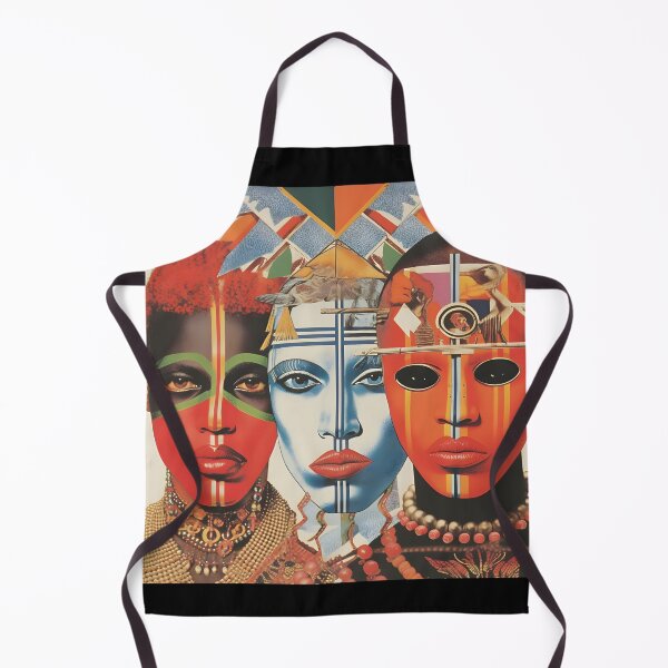 Item preview, Pop Art Vintage Image of African People with Traditional Indigenous Colorful Face Painting and Mask designed and sold by Je-we.