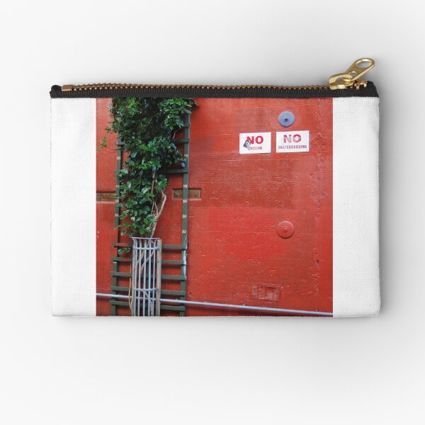 Red Wall with Signs Zipper Pouch