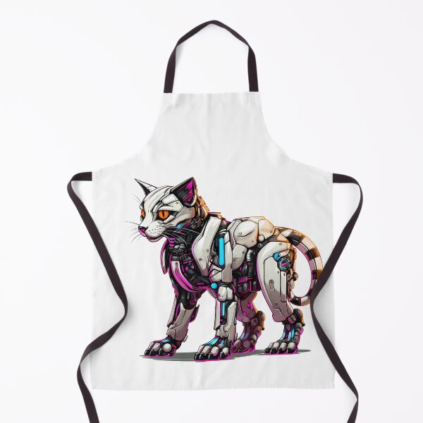 Item preview, Cyberpunk Robot Cat in Neon Colors designed and sold by SchorlCraft.