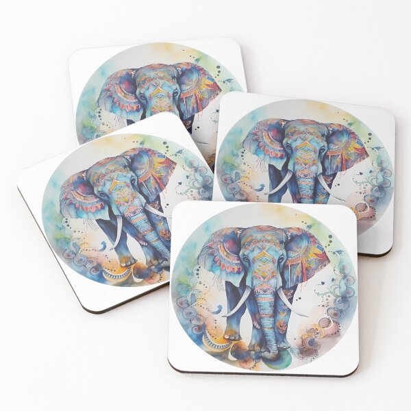 Item preview, Circular Watercolor Elephant Mandala Decor designed and sold by VeronicArt85.