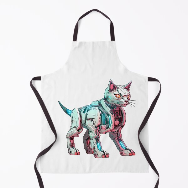 Item preview, Cyberpunk Robot Cat in Neon Colors designed and sold by SchorlCraft.