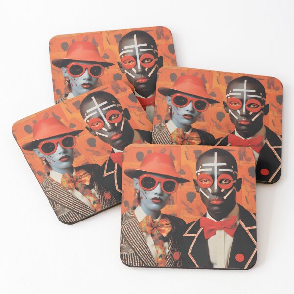 Item preview, Pop Art Vintage Image of Man and Woman with Traditional African Indigenous Colorful Face Painting designed and sold by Je-we.