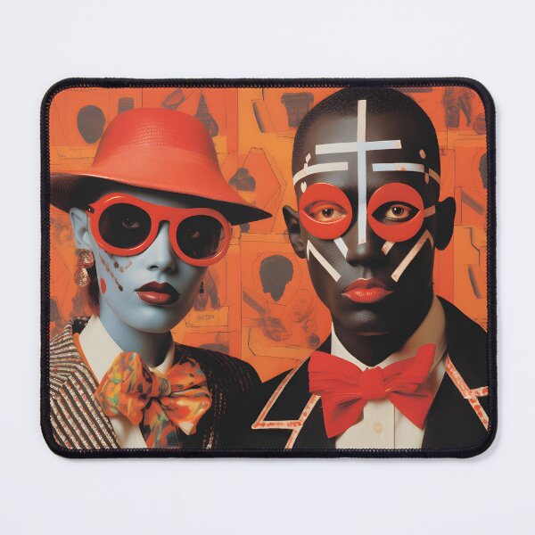 Item preview, Pop Art Vintage Image of Man and Woman with Traditional African Indigenous Colorful Face Painting designed and sold by Je-we.