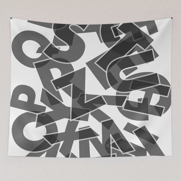 Item preview, Alphabet Contrast Letters. Letters of the alphabet in a chaotic order. Black and white. designed and sold by CatCoconut-Art.