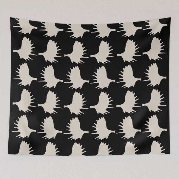 Item preview, Moose Antlers Pattern Black and Linen White designed and sold by tonymagnerart.