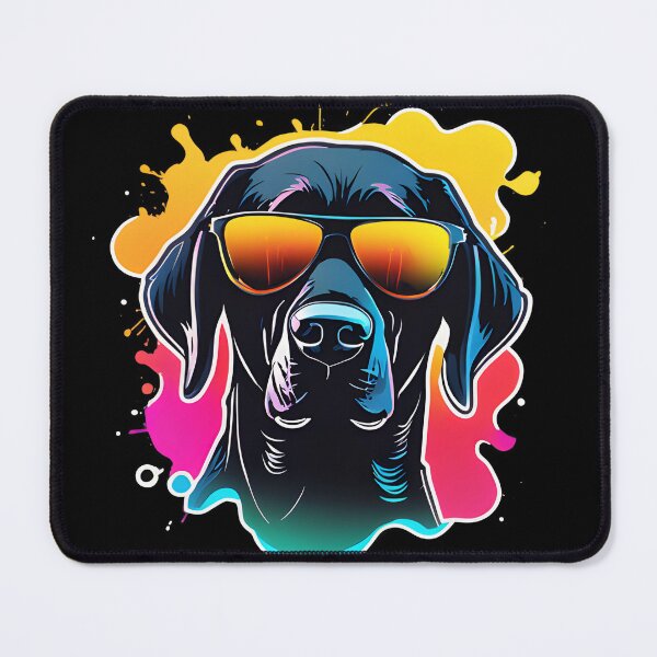 Item preview, Neon Black Lab with sunglasses designed and sold by Gilby-Designs.