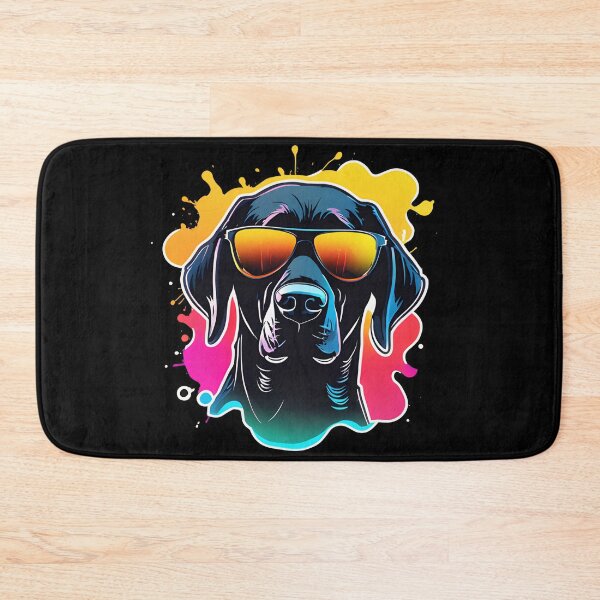 Artikelvorschau, Neon Black Lab mit Sonnenbrille entworfen und verkauft von Gilby-Designs.