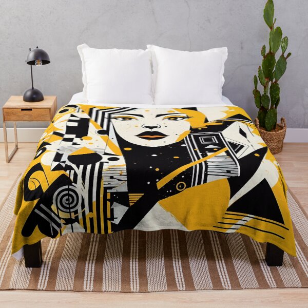 Item preview, "Graphic Contrast: Black, White and Yellow Figures" designed and sold by Art-Vortex-fr.