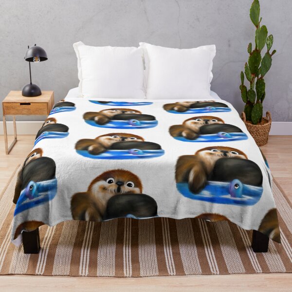 Item preview, Cute Otter acrylic / digital painting designed and sold by Funsize-Art.