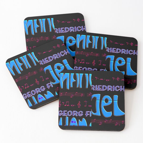 Item preview, FUNNY GEORG FRIEDRICH HANDEL BLUE PINK MUSIC NOTES PATCHWORK CALLIGRAPHY - LIMITED EDITION designed and sold by Ralek.
