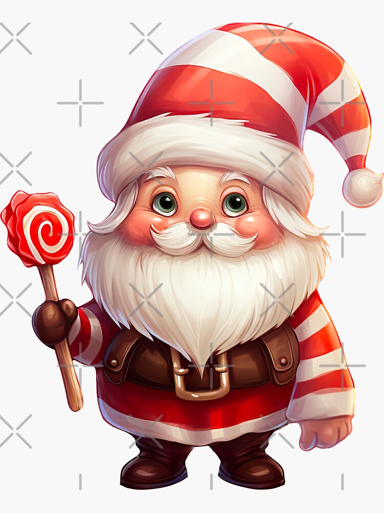 Cute Santa Christmas gnome in red hat