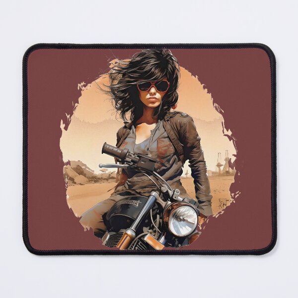 Item preview, Biker girl wearing sunglasses and a leather jacket   designed and sold by Hisirdoux.