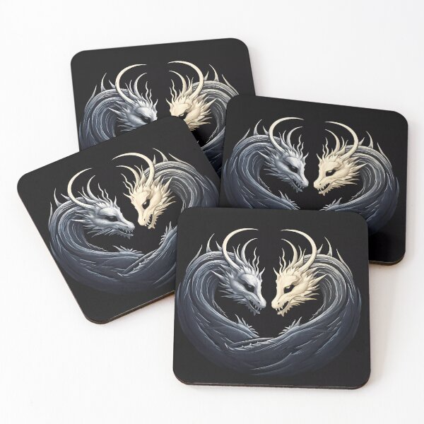 Item preview, "Epic Duel of Dragons: Black and White" designed and sold by Art-Vortex-fr.